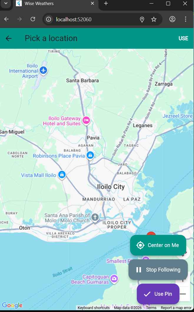 Map view with restaurants